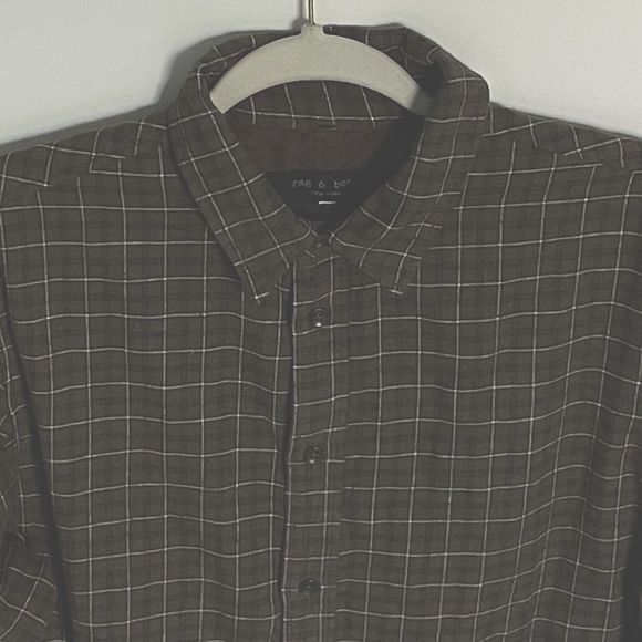 rag & bone Brown Plaid Casual Button Down Shirt - Picture 3 of 14